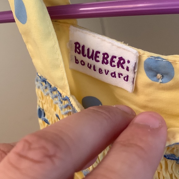 👶🏽 5/$10 yellow dress, blue polka dots - Picture 2 of 6